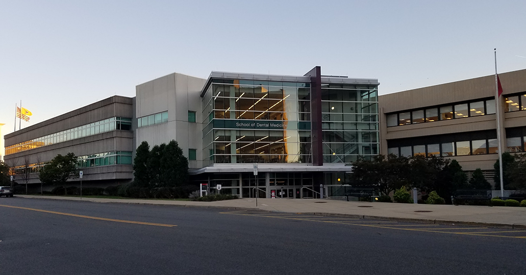 Exterior of building at Rutgers School of Dental Medicine