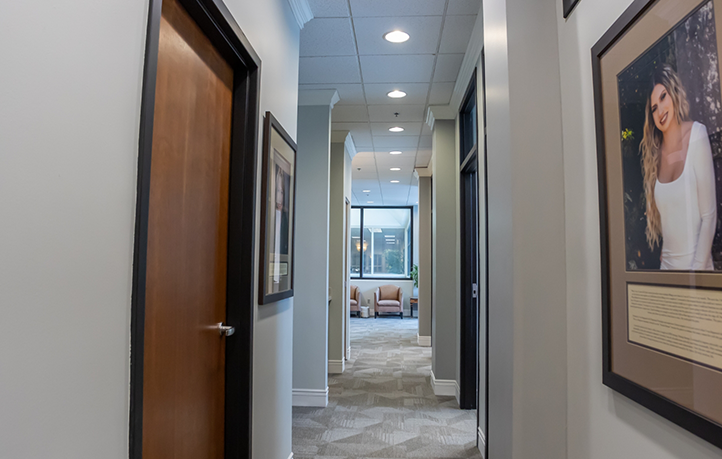 Hallway leading to dental treatment rooms